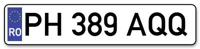 Placuta inmatriculare numar auto  PH-389-AQQ, PH 389 AQQ, PH389AQQ