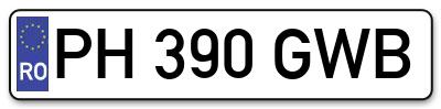 Placuta inmatriculare numar auto  PH-390-GWB, PH 390 GWB, PH390GWB
