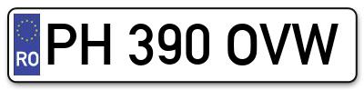 Placuta inmatriculare numar auto  PH-390-OVW, PH 390 OVW, PH390OVW