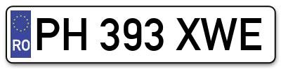 Placuta inmatriculare numar auto  PH-393-XWE, PH 393 XWE, PH393XWE