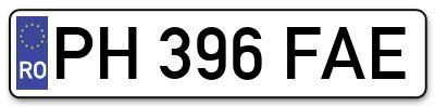 Placuta inmatriculare numar auto  PH-396-FAE, PH 396 FAE, PH396FAE