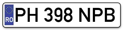 Placuta inmatriculare numar auto  PH-398-NPB, PH 398 NPB, PH398NPB