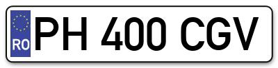 Placuta inmatriculare numar auto  PH-400-CGV, PH 400 CGV, PH400CGV
