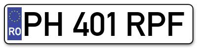 Placuta inmatriculare numar auto  PH-401-RPF, PH 401 RPF, PH401RPF