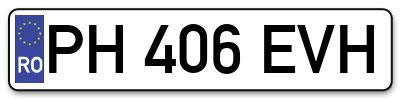 Placuta inmatriculare numar auto  PH-406-EVH, PH 406 EVH, PH406EVH