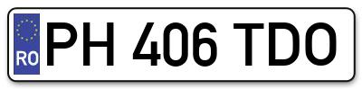 Placuta inmatriculare numar auto  PH-406-TDO, PH 406 TDO, PH406TDO