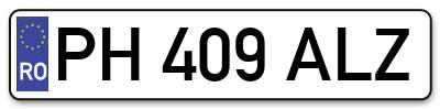 Placuta inmatriculare numar auto  PH-409-ALZ, PH 409 ALZ, PH409ALZ