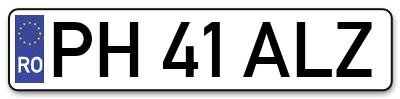 Placuta inmatriculare numar auto  PH-41-ALZ, PH 41 ALZ, PH41ALZ