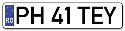 Placuta inmatriculare numar auto  PH-41-TEY, PH 41 TEY, PH41TEY