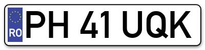 Placuta inmatriculare numar auto  PH-41-UQK, PH 41 UQK, PH41UQK