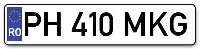 Placuta inmatriculare numar auto  PH-410-MKG, PH 410 MKG, PH410MKG