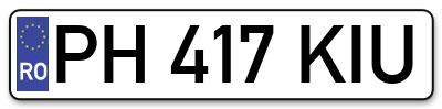 Placuta inmatriculare numar auto  PH-417-KIU, PH 417 KIU, PH417KIU