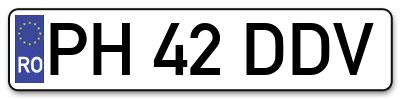 Placuta inmatriculare numar auto  PH-42-DDV, PH 42 DDV, PH42DDV