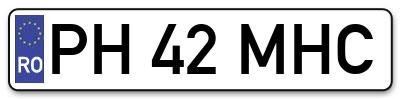Placuta inmatriculare numar auto  PH-42-MHC, PH 42 MHC, PH42MHC