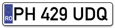 Placuta inmatriculare numar auto  PH-429-UDQ, PH 429 UDQ, PH429UDQ