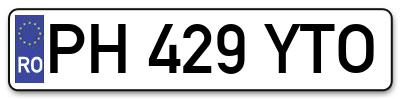 Placuta inmatriculare numar auto  PH-429-YTO, PH 429 YTO, PH429YTO