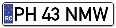 Placuta inmatriculare numar auto  PH-43-NMW, PH 43 NMW, PH43NMW