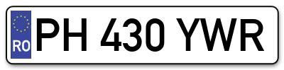 Placuta inmatriculare numar auto  PH-430-YWR, PH 430 YWR, PH430YWR