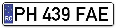Placuta inmatriculare numar auto  PH-439-FAE, PH 439 FAE, PH439FAE