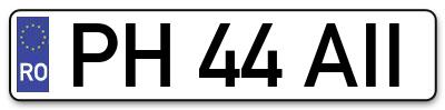 Placuta inmatriculare numar auto  PH-44-AII, PH 44 AII, PH44AII