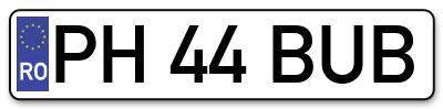 Placuta inmatriculare numar auto  PH-44-BUB, PH 44 BUB, PH44BUB