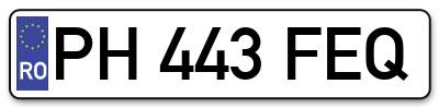 Placuta inmatriculare numar auto  PH-443-FEQ, PH 443 FEQ, PH443FEQ