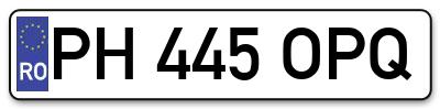 Placuta inmatriculare numar auto  PH-445-OPQ, PH 445 OPQ, PH445OPQ