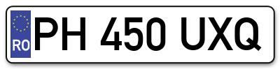 Placuta inmatriculare numar auto  PH-450-UXQ, PH 450 UXQ, PH450UXQ
