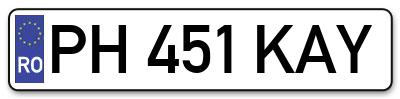 Placuta inmatriculare numar auto  PH-451-KAY, PH 451 KAY, PH451KAY