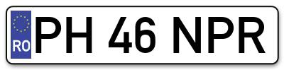 Placuta inmatriculare numar auto  PH-46-NPR, PH 46 NPR, PH46NPR