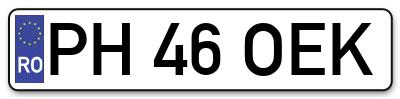Placuta inmatriculare numar auto  PH-46-OEK, PH 46 OEK, PH46OEK