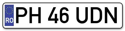 Placuta inmatriculare numar auto  PH-46-UDN, PH 46 UDN, PH46UDN