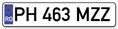 Placuta inmatriculare numar auto  PH-463-MZZ, PH 463 MZZ, PH463MZZ