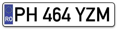 Placuta inmatriculare numar auto  PH-464-YZM, PH 464 YZM, PH464YZM