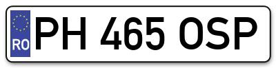Placuta inmatriculare numar auto  PH-465-OSP, PH 465 OSP, PH465OSP
