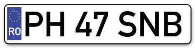 Placuta inmatriculare numar auto  PH-47-SNB, PH 47 SNB, PH47SNB