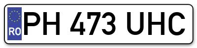 Placuta inmatriculare numar auto  PH-473-UHC, PH 473 UHC, PH473UHC