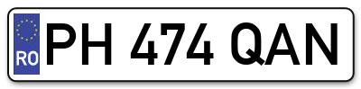 Placuta inmatriculare numar auto  PH-474-QAN, PH 474 QAN, PH474QAN