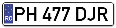 Placuta inmatriculare numar auto  PH-477-DJR, PH 477 DJR, PH477DJR