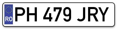 Placuta inmatriculare numar auto  PH-479-JRY, PH 479 JRY, PH479JRY