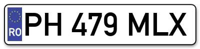 Placuta inmatriculare numar auto  PH-479-MLX, PH 479 MLX, PH479MLX