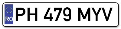 Placuta inmatriculare numar auto  PH-479-MYV, PH 479 MYV, PH479MYV