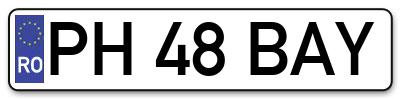 Placuta inmatriculare numar auto  PH-48-BAY, PH 48 BAY, PH48BAY