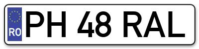 Placuta inmatriculare numar auto  PH-48-RAL, PH 48 RAL, PH48RAL