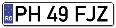 Placuta inmatriculare numar auto  PH-49-FJZ, PH 49 FJZ, PH49FJZ
