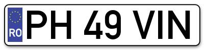Placuta inmatriculare numar auto  PH-49-VIN, PH 49 VIN, PH49VIN