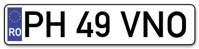 Placuta inmatriculare numar auto  PH-49-VNO, PH 49 VNO, PH49VNO