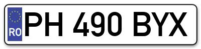Placuta inmatriculare numar auto  PH-490-BYX, PH 490 BYX, PH490BYX