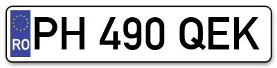 Placuta inmatriculare numar auto  PH-490-QEK, PH 490 QEK, PH490QEK