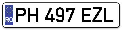 Placuta inmatriculare numar auto  PH-497-EZL, PH 497 EZL, PH497EZL